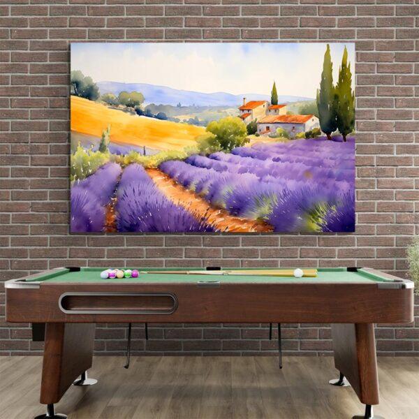 tableau aquarelle provence mur brique