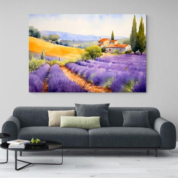 tableau aquarelle provence salon moderne