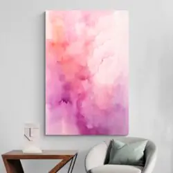 tableau aquarelle rose deco minimaliste