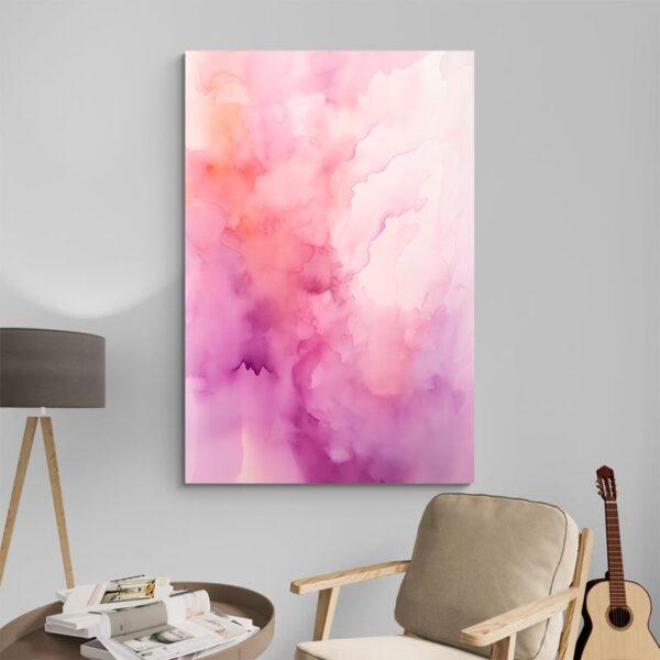 tableau aquarelle rose decoration moderne