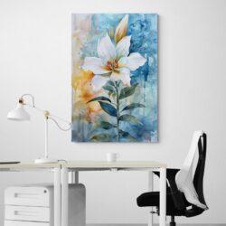 tableau fleur aquarelle bureau