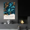 Affiche William Morris Acanthe Bleue salon noir 1.webp