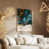 Affiche William Morris Acanthe Bleue salon taupe 1.webp