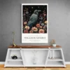 Affiche William Morris Corbeau mur gris 1.webp