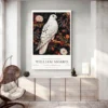 Affiche William Morris Faucon Blanc deco moderne 1.webp