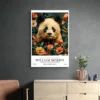 Affiche William Morris Panda Fleurs decoration sobre 1.webp