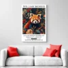Affiche William Morris Panda Roux canape 1.webp