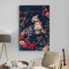 Tableau William Morris Leopard Fleurs decoration moderne 1.webp