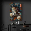 Tableau William Morris Leopard Jungle salon noir 1.webp