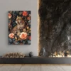 Tableau William Morris Leopard et Fleurs cosy 1.webp