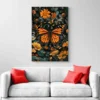 Tableau William Morris Papillon Orange canape 1.webp