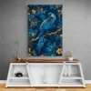 Tableau William Morris Perroquet Bleu mur gris 1.webp