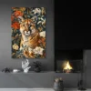 Tableau William Morris Puma salon noir 1.webp