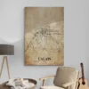 affiche carte vintage calais france decoration moderne 1.webp