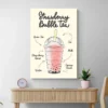 affiche strawberry bubble tea mur clair 1.webp