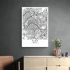 poster carte paris france decoration sobre 1.webp