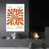 Affiche Matisse Corail Orange salon noir 1.webp