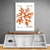 Affiche Matisse Orange Corail mur gris 1.webp