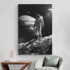Tableau Cosmonaute Noir et Blanc deco minimaliste 1.webp