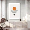 tableau abstrait beige et orange deco moderne 1.webp