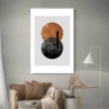 tableau abstrait gris et orange decoration 1.webp