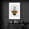 tableau abstrait marron beige salon noir 1.webp