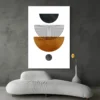 tableau abstrait marron et noir canape blanc 1.webp