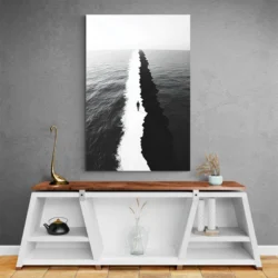 tableau abstrait mer mur gris 1.webp