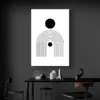 tableau abstrait mid century noir salon noir 1.webp