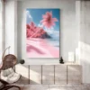 tableau plage rose deco moderne 1.webp