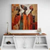 tableau africain et ethnique​ meuble blanc