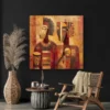 tableau art africain​ mur sombre