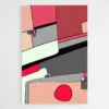 Tableau Abstrait Gris et rouge 1