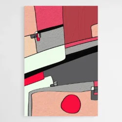 Tableau Abstrait Gris et rouge 1