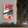 Tableau Abstrait Gris et rouge salon pierre