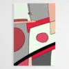 Tableau Abstrait Rouge et Gris 1