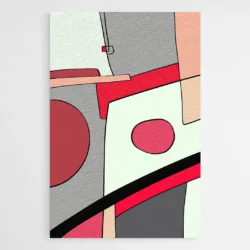 Tableau Abstrait Rouge et Gris 1