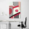 Tableau Abstrait Rouge et Gris bureau
