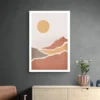 Tableau Abstrait paysage Terracotta mur sombre