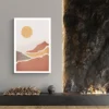 Tableau Abstrait paysage Terracotta salon pierre