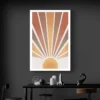 Tableau Abstrait soleil Terracotta bureau noir