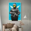 Tableau Banksy Police salon boheme