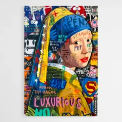 Tableau Fille perle Street Art 1 1.webp
