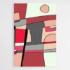Tableau Rouge et Gris Abstrait 1