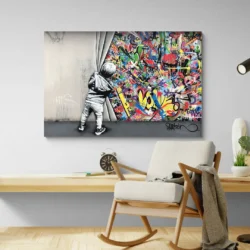 Tableau20Street20Art20Graffiti20Banksy chambre blanche.webp
