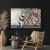 Tableau20Street20Art20Graffiti20Banksy mur noir.webp
