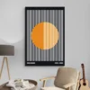 affiche bauhaus orange et noire salon beige 1.webp