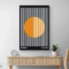 affiche bauhaus orange et noire salon bois 1.webp
