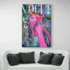 panthere rose street art canape blanc