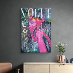 panthere rose street art mur sombre